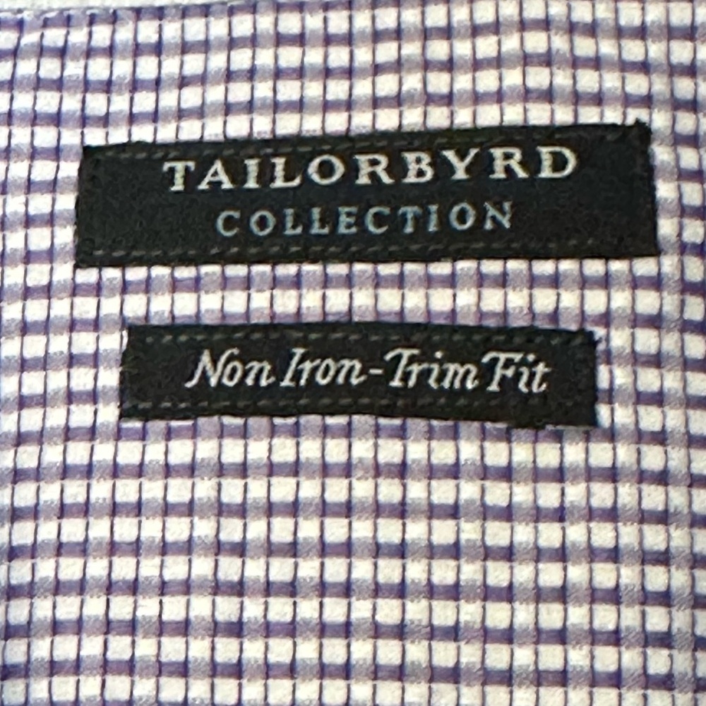 Tailorbyrd Lavender Check Dress Shirt 18.5/34-35